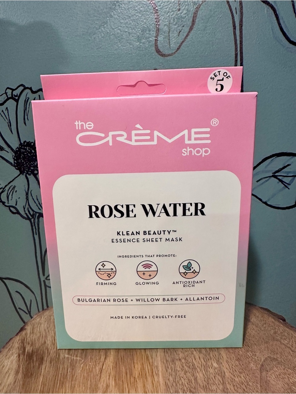 Rose Water Klean Beauty Essence Sheet Mask - Pink